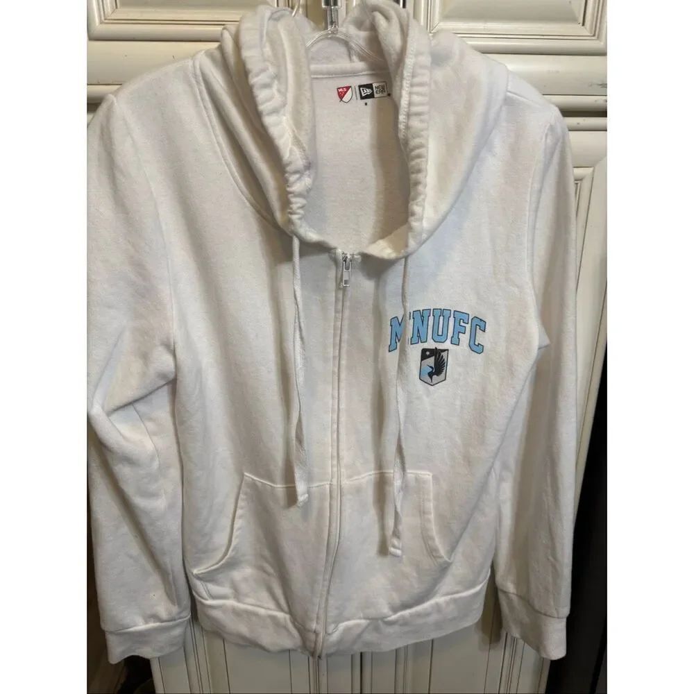 New Era MLS Women's Minnesota United FC Team Full Zip Hoodie White Size Large